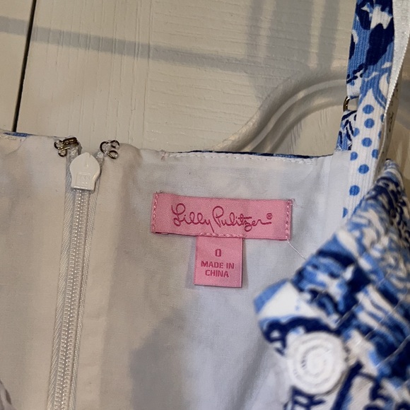 Lilly Pulitzer Jesse Skort Romper In Blue Seashell 0 - Picture 4 of 8